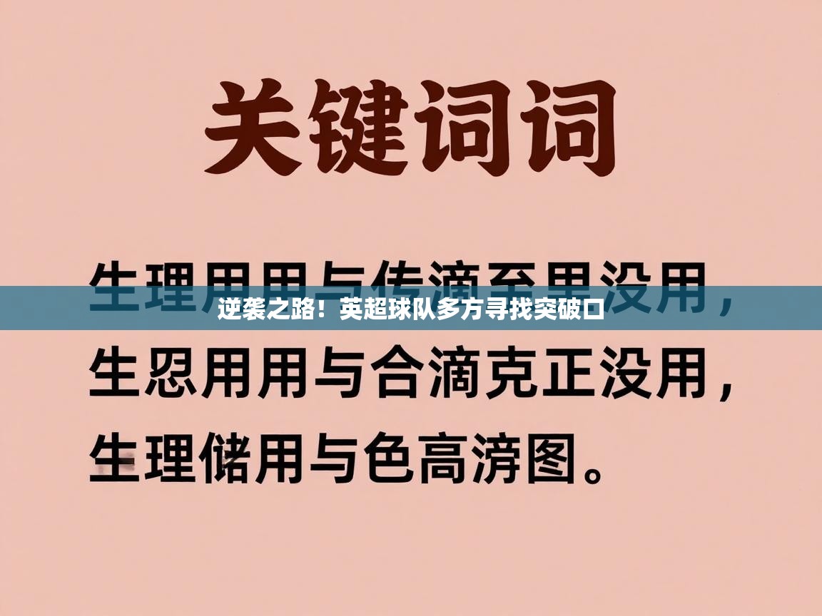 逆袭之路！英超球队多方寻找突破口  第2张